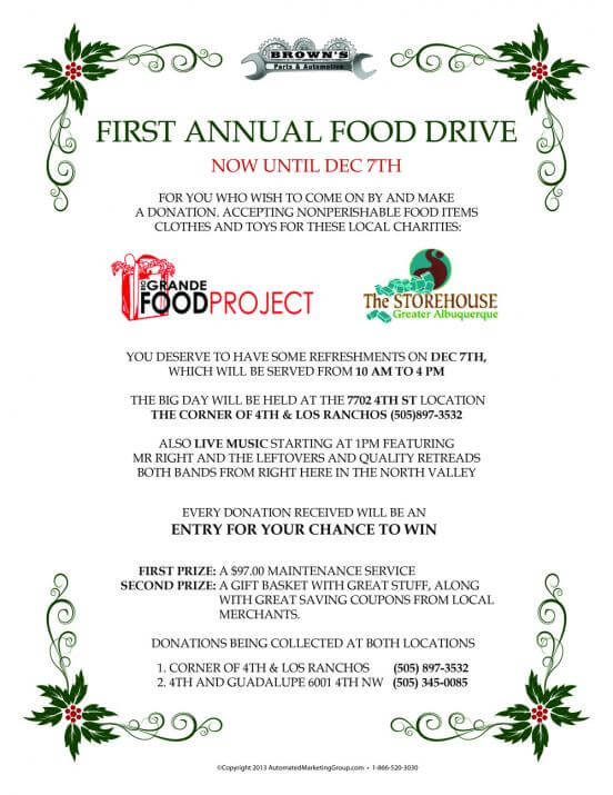 Our First Annual Food and Clothing Drive